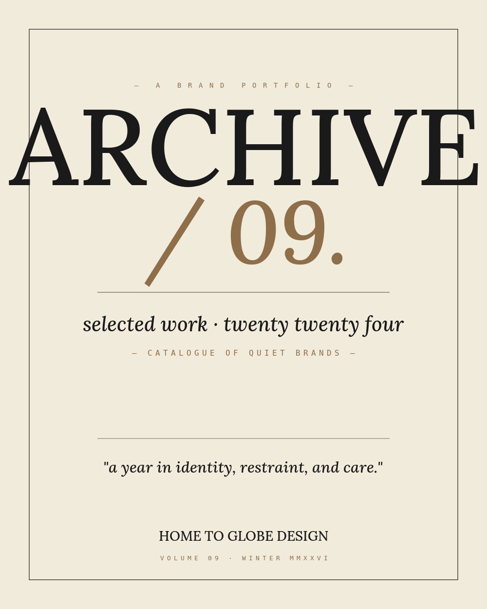 Archive 09 brochure cover