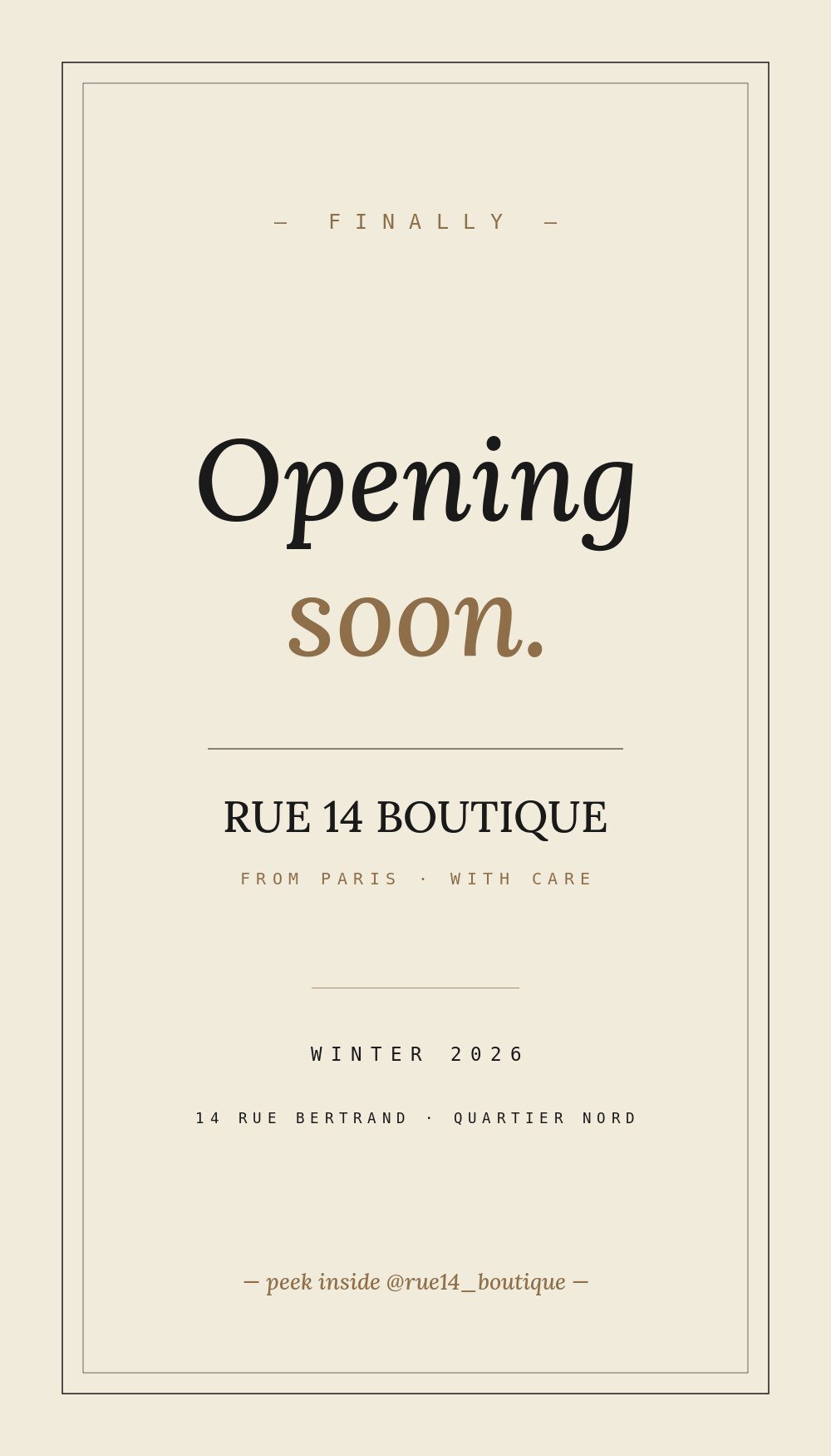 Opening Soon storefront signage