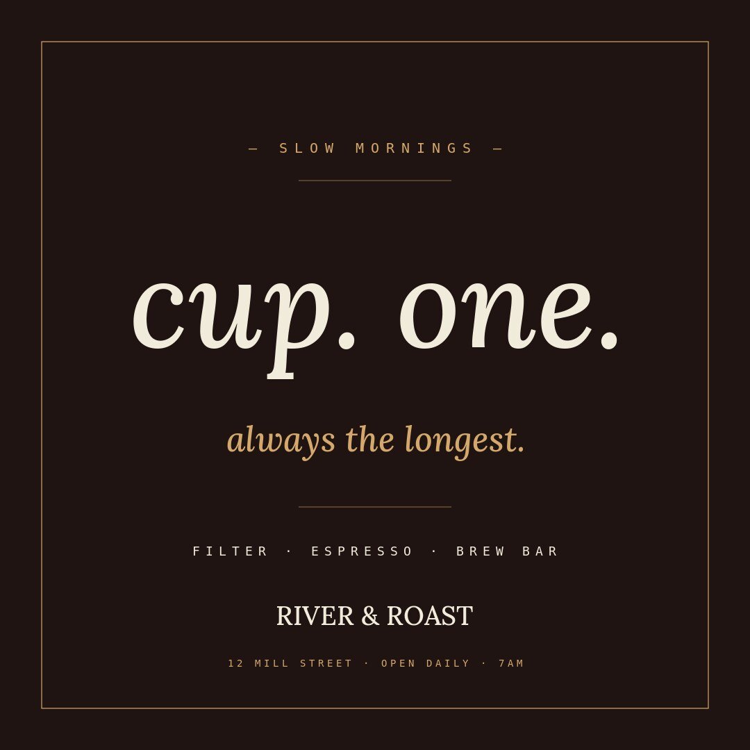 Slow Mornings coffee Instagram post